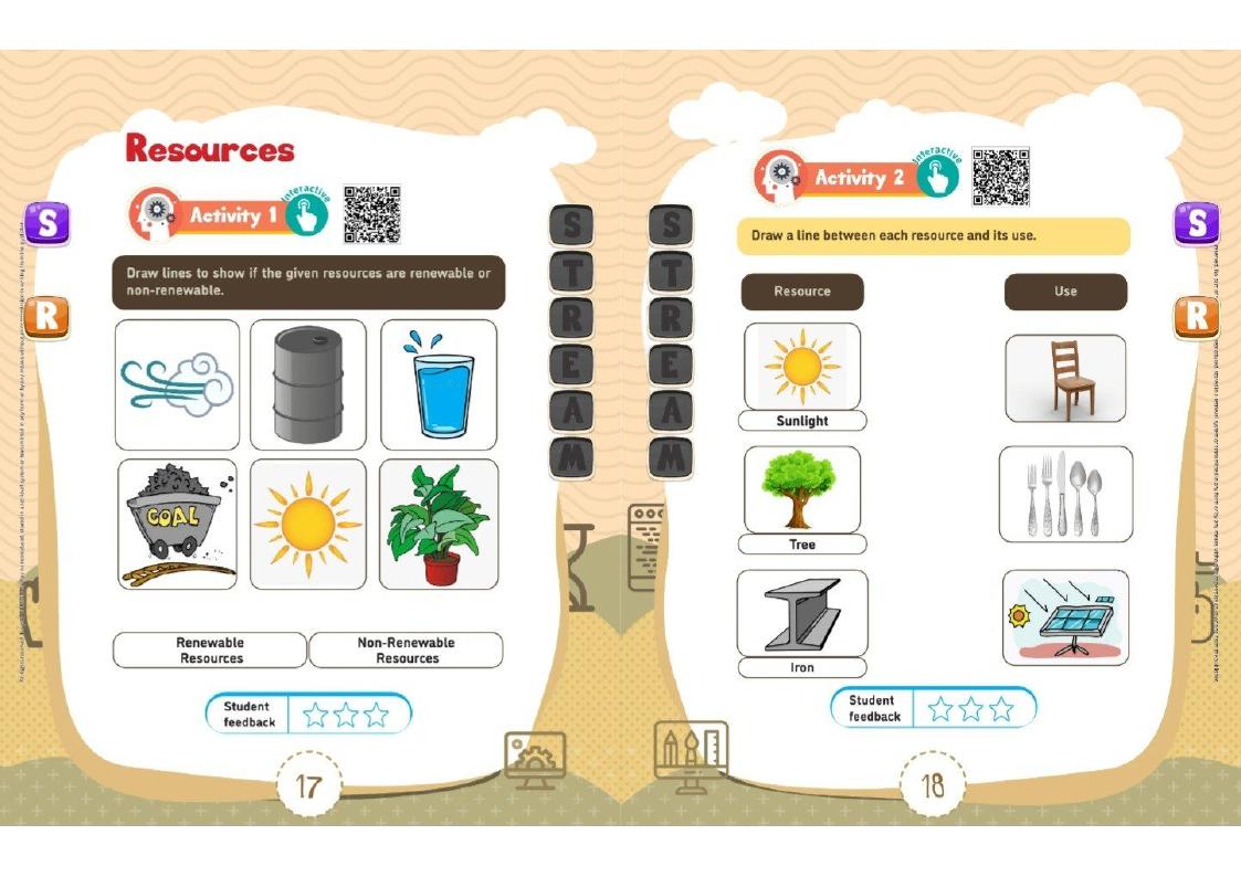 Activity Book pages about renewable and non-renewable resources