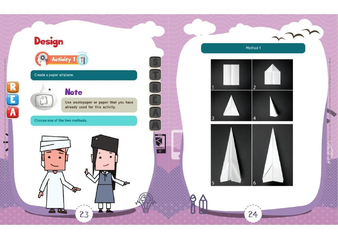 Activity Book pages showing the design process